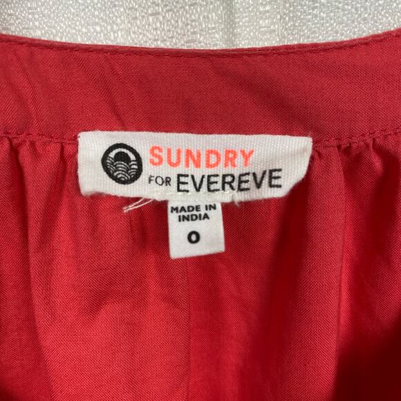 Evereve Sundry Coral Anywhere Tiered Mini Dress Sz.0(XS) - Picture 9 of 16